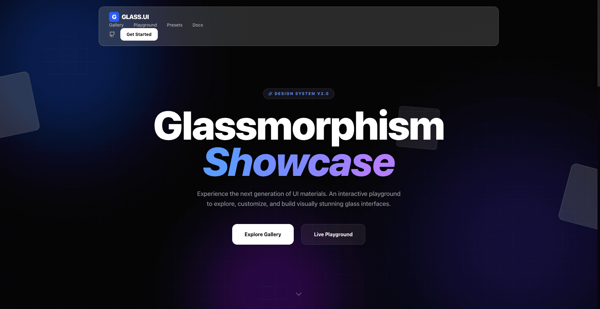 Day 87: glassmorphism-showcase.vercel.app