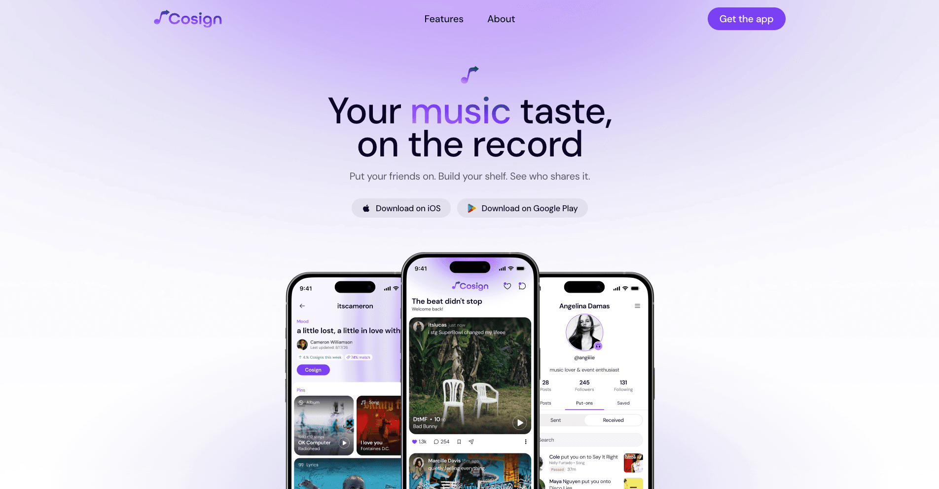 Your music taste, on the record: the hero section