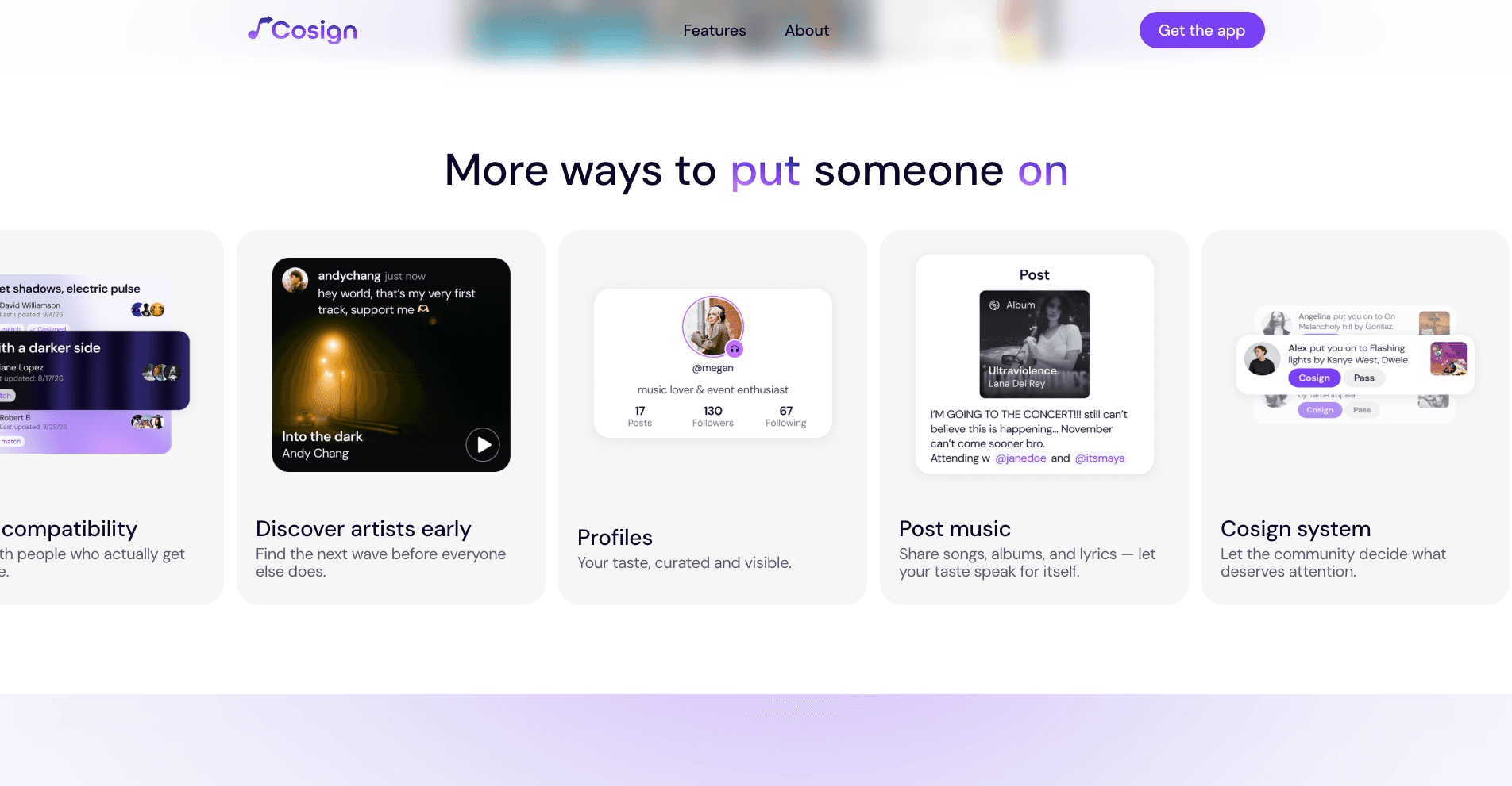 More ways to put someone on: the feature carousel