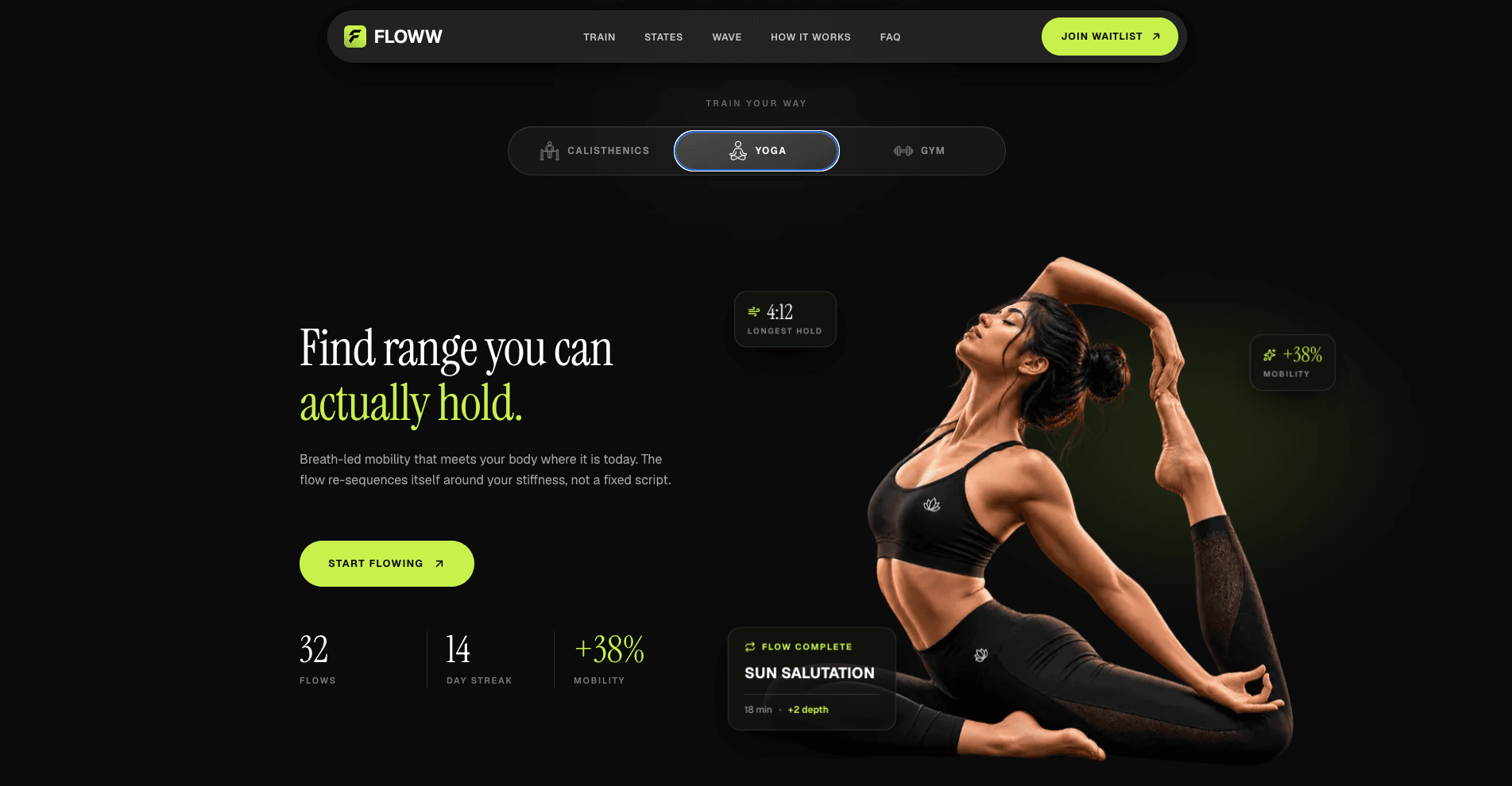 Yoga training mode