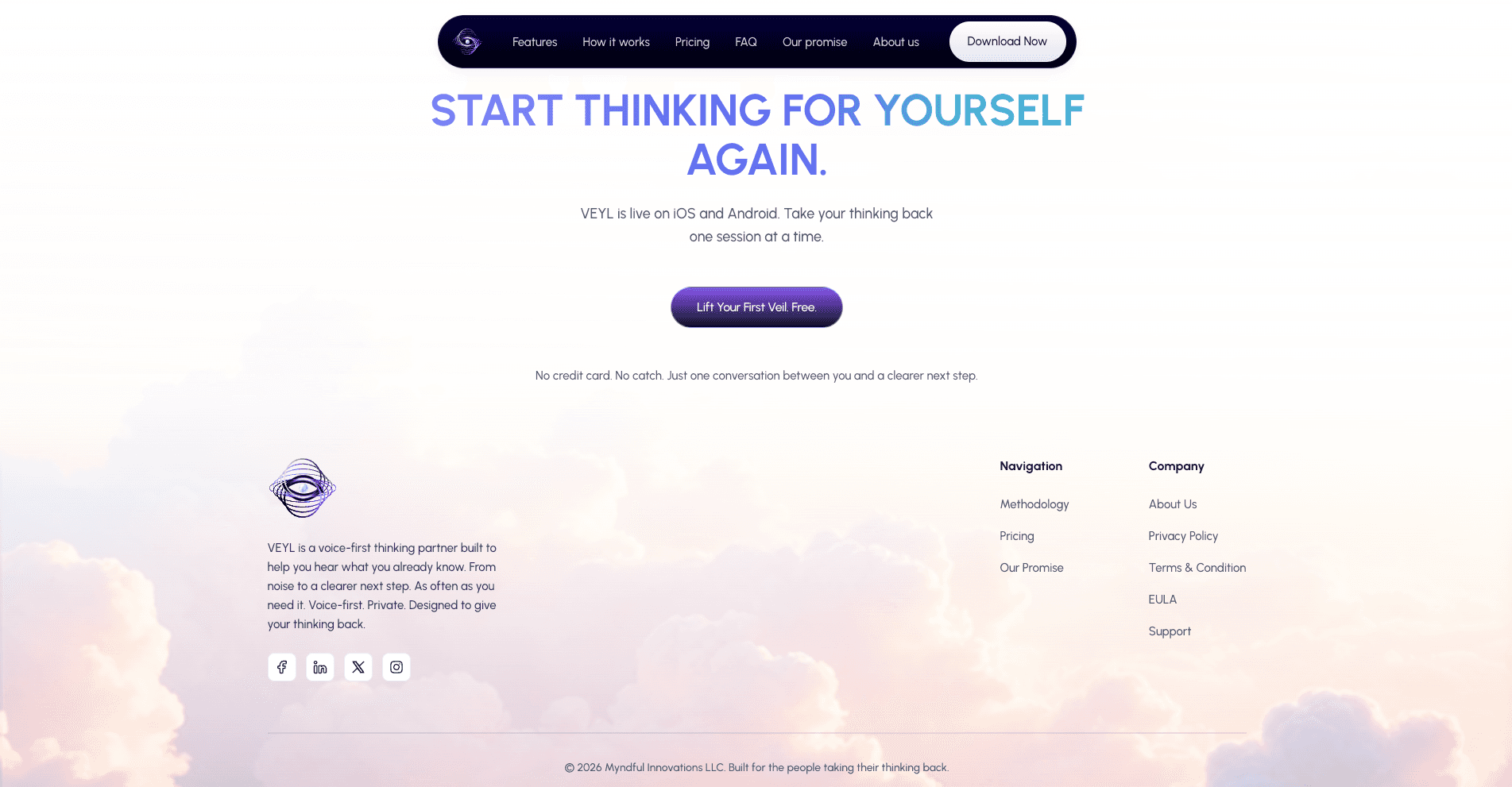 Closing call to action and footer