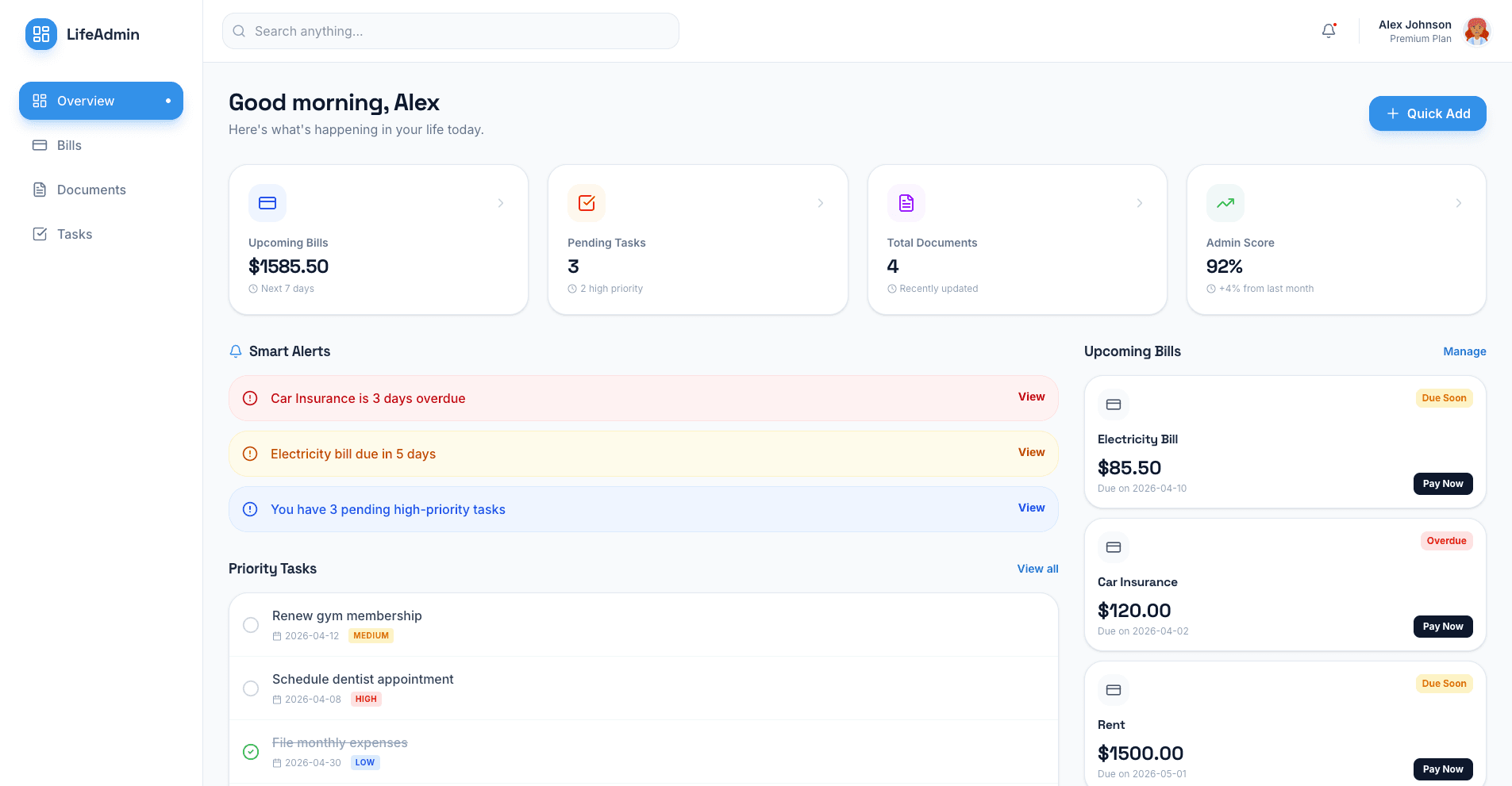 Day 88: life-admin-dashboard-iota.vercel.app